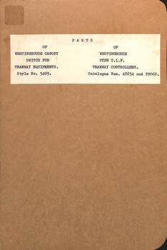 "Parts of Westinghouse Canopy Switch for Tramway Equipments"