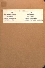 "Parts of Westinghouse Canopy Switch for Tramway Equipments"
