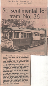 "So sentimental for tram No. 36"