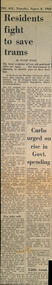 "Residents fight to save trams"