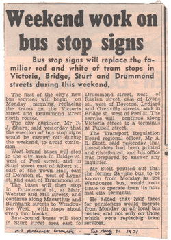 "Weekend work on bus stop signs"