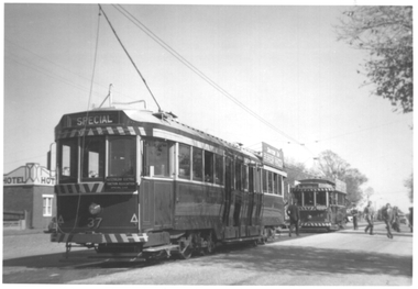 trams 37 and 18 at the Victoria St terminus.