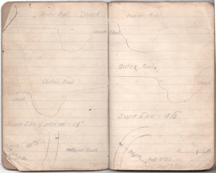 Notebook - Ballarat Rail Profiles - 1916 - sample sheet 2