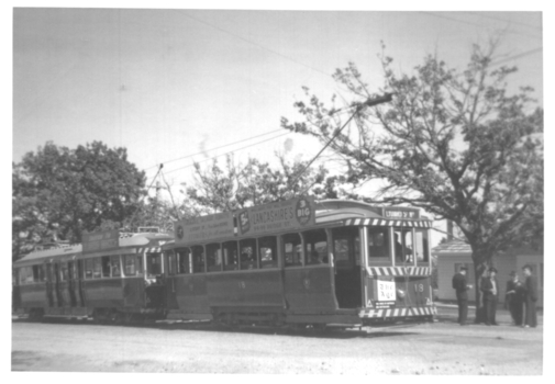 Tour trams at the Lydiard St North terminus.