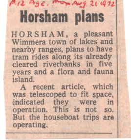Newspaper cutting - "Horsham Plans"