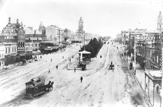 Horse Trams Sturt St at Grenville St.