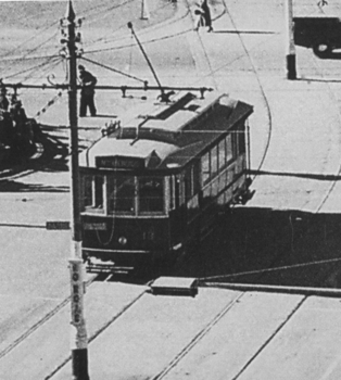 Cropped image of the tram