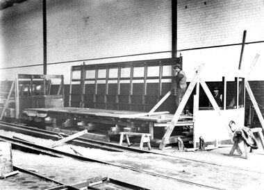 Construction by Geelong Tramways of Birney Safety Car c. 1920's