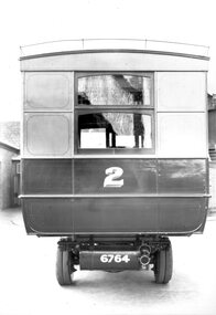 Geelong Tramways MESCo Car No. 2 - back view. C. 1912.