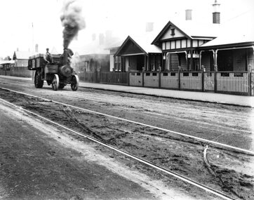 Traction Engine on a suburban street in Geelong.