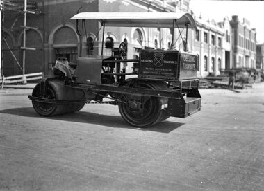 Geelong Tramways motor roller made by Barford and Perkins Ltd., Peterborough, England.  c.1920