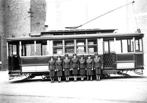 First female employees of Geelong Tramways.  c. 1942.