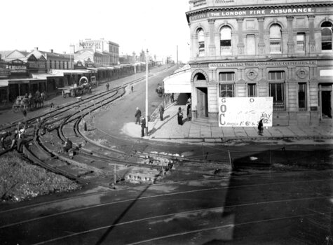 Geelong Tramway new tracks laid for the South line.  C. 1911.