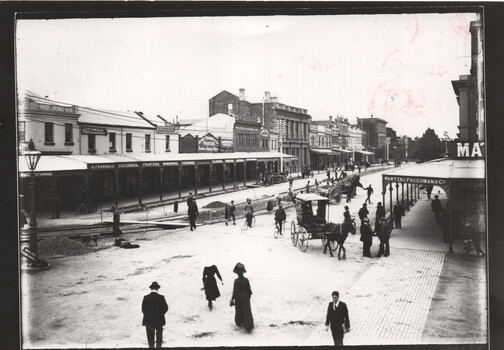 Geelong Tramway laying of new track - Malop & Moorabool Sts, 