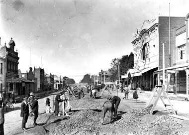 Photograph - Commencing construction of the East tramline in Geelong