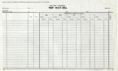 BTPS Trip Way-Bill of 1974/75