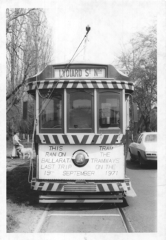 Tram 40 - last tram sign