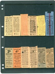 Ballarat Tramways tickets 1 pence - 4 pence