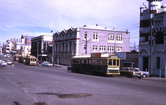 Trams 39, 26, 42 and 14 in Lydiard St North for the ARHS/TMSV joint Ballarat tour