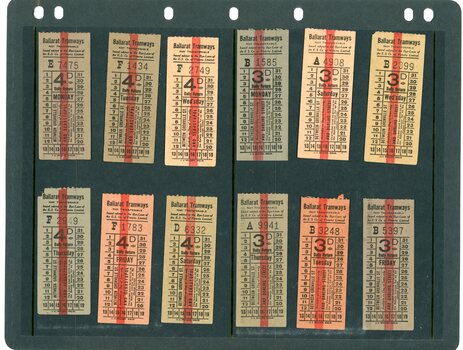 Ballarat Tramways tickets 3 pence - 4 pence