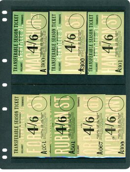 Ballarat Tramways tickets - Prototypes for Transferable Season tickets -   4/6 pence.
