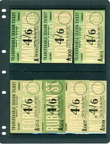 Ballarat Tramways tickets - Prototypes for Transferable Season tickets -   4/6 pence.