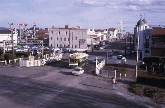 Tram 31 or 32? in Lydiard St north crossing over the level crossing