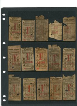 Geelong Tramways tickets - 1d to 1 1/2d.