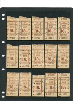 Tramways tickets - State Electricity Commission of Victoria - Provincial Tramways.