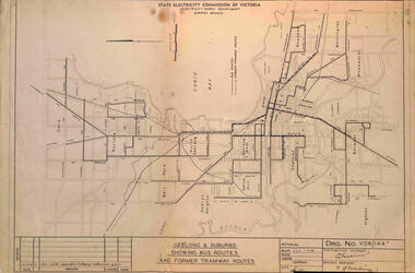 "Geelong & Suburbs Showing Bus Routes and former Tramway Routes"