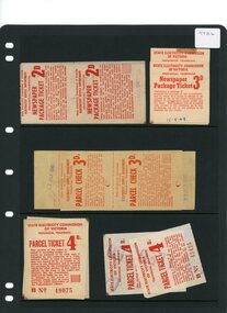 Newspaper package and Parcel  tickets.