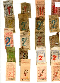 Tramways tickets - 1d,1 1/2d and 2d.