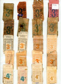 Ephemera - Ticket, Electric Supply Co. of Vic (ESCo), Tramways tickets - 3d and 4d, c19??