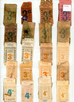 Tramways tickets - 3d and 4d.