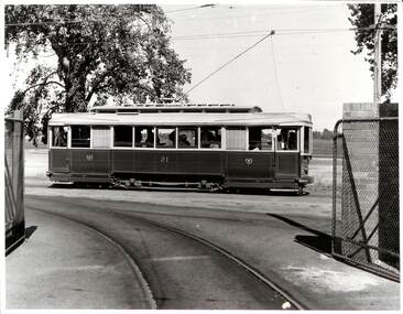 Photograph - Tram 21 outside Depot, Circa 1960s