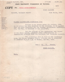Memo re timing of conference.