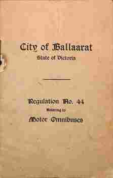 City of Ballaarat - by-law 44 - motor omnibuses - cover