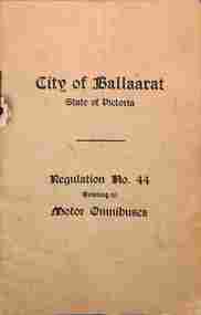 City of Ballaarat - by-law 44 - motor omnibuses - cover