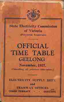 Official Timetable Geelong - cover