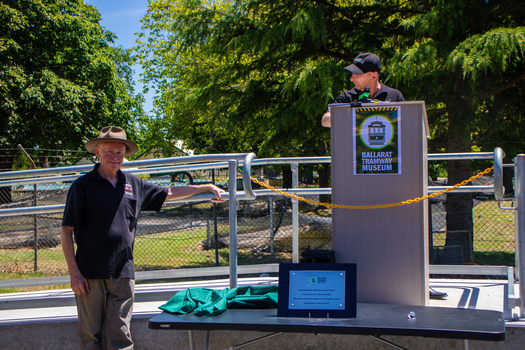 Paul Mong speaking at the unveiling of the celebratory plaque with Richard Gilbert.