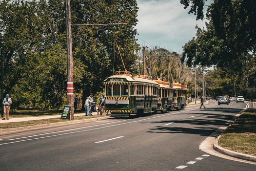 Trams 40, 13 and 33 at Carlton St.