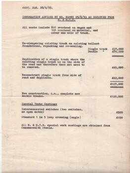 Track construction costs - MMTB