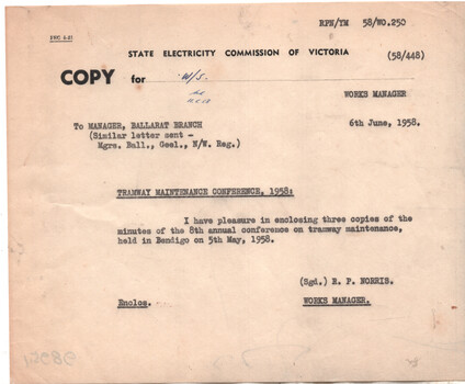 Note re conference minutes