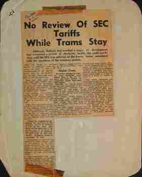 "No review of SEC Tariffs while trams stay"