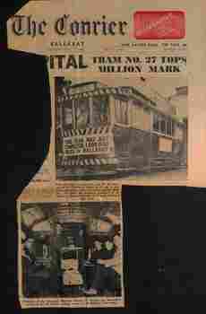 "Tram No. 27 tops million mark"