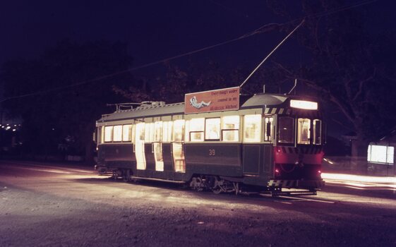 Set of two - SECV Ballarat tram 39 Lydiard St North at night