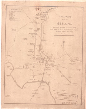 "Tramways Map of Geelong" - colour