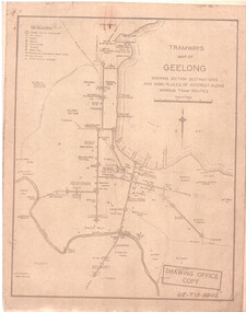 "Tramways Map of Geelong" - colour
