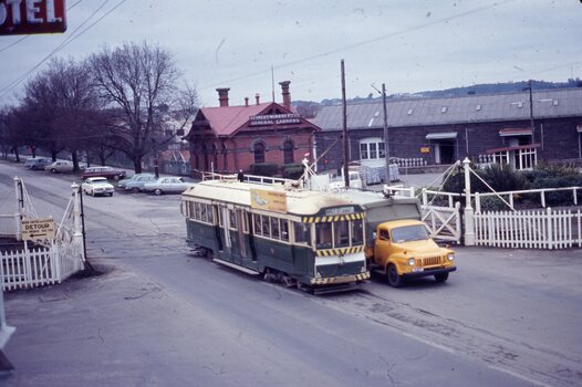 ECV Ballarat 43 and welding truck railway level crossing - 2 of 2