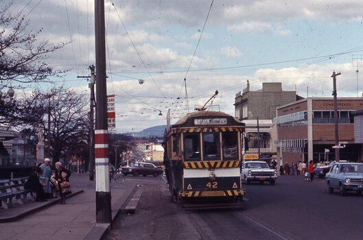 Tram 42 south side of city stops